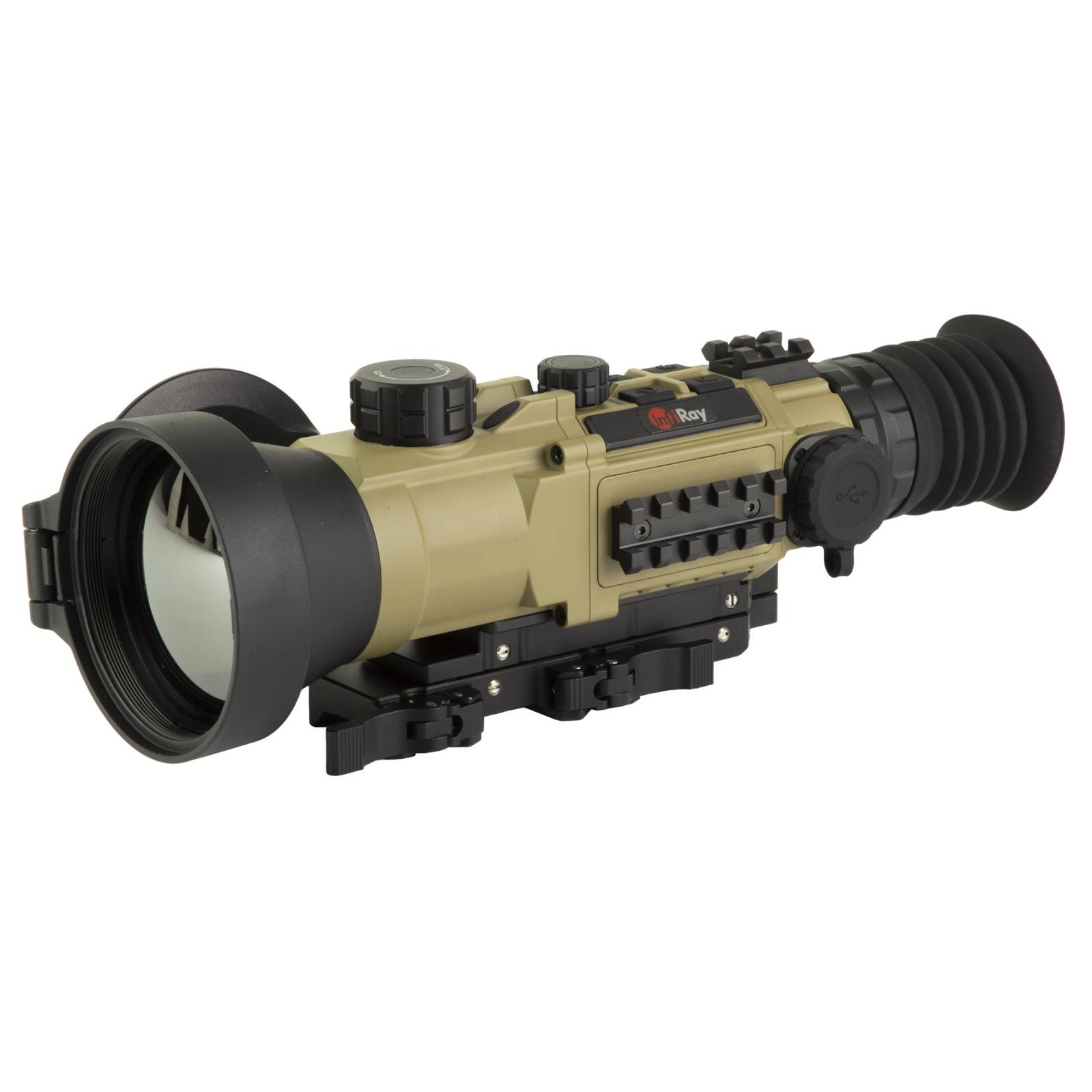 iRayUSA RICO Hybrid 640 HYH75W Thermal Scope 4x75mm Multi Reticle Tan