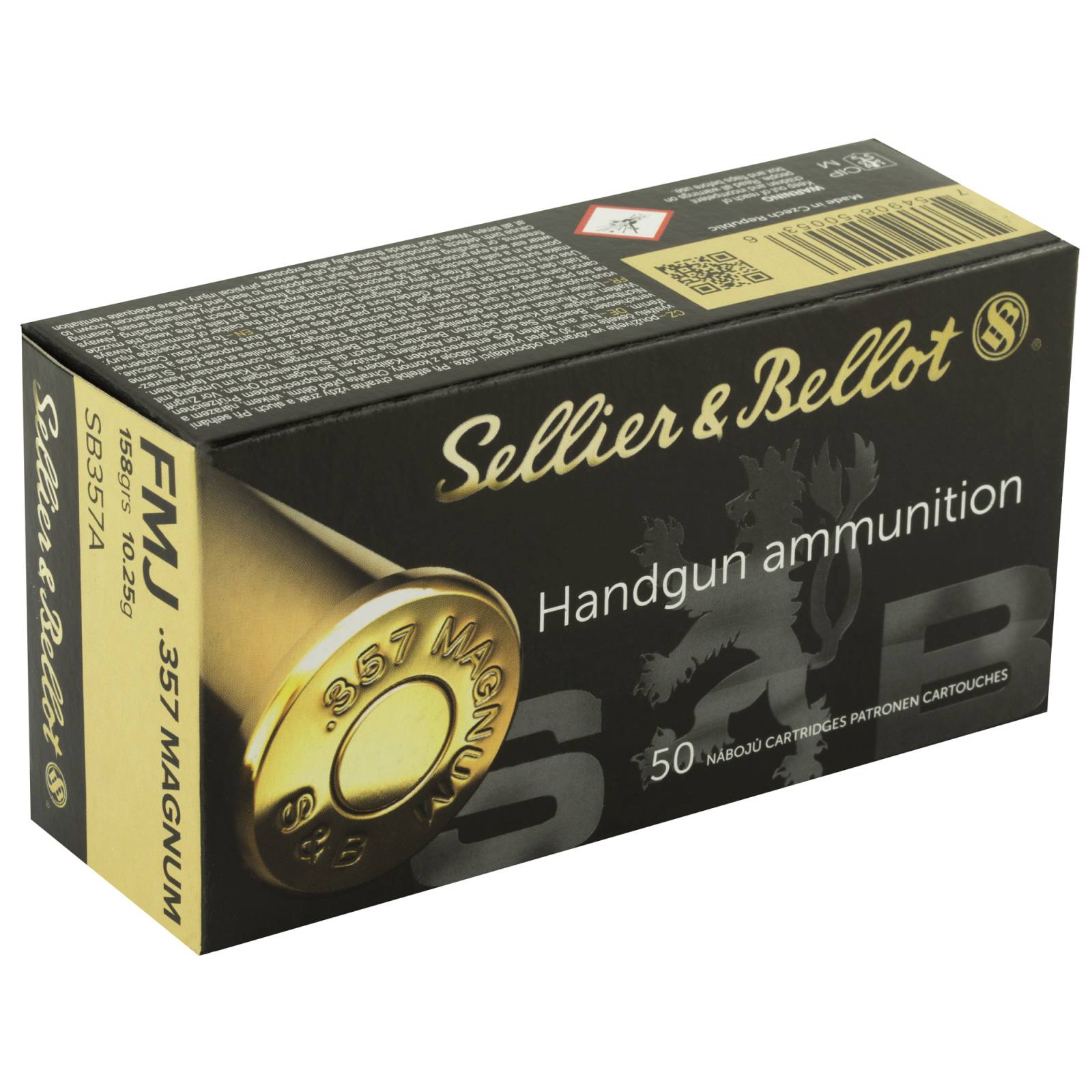 Sellier & Bellot 357 Magnum 158 Grain FMJ 1000 Round Case