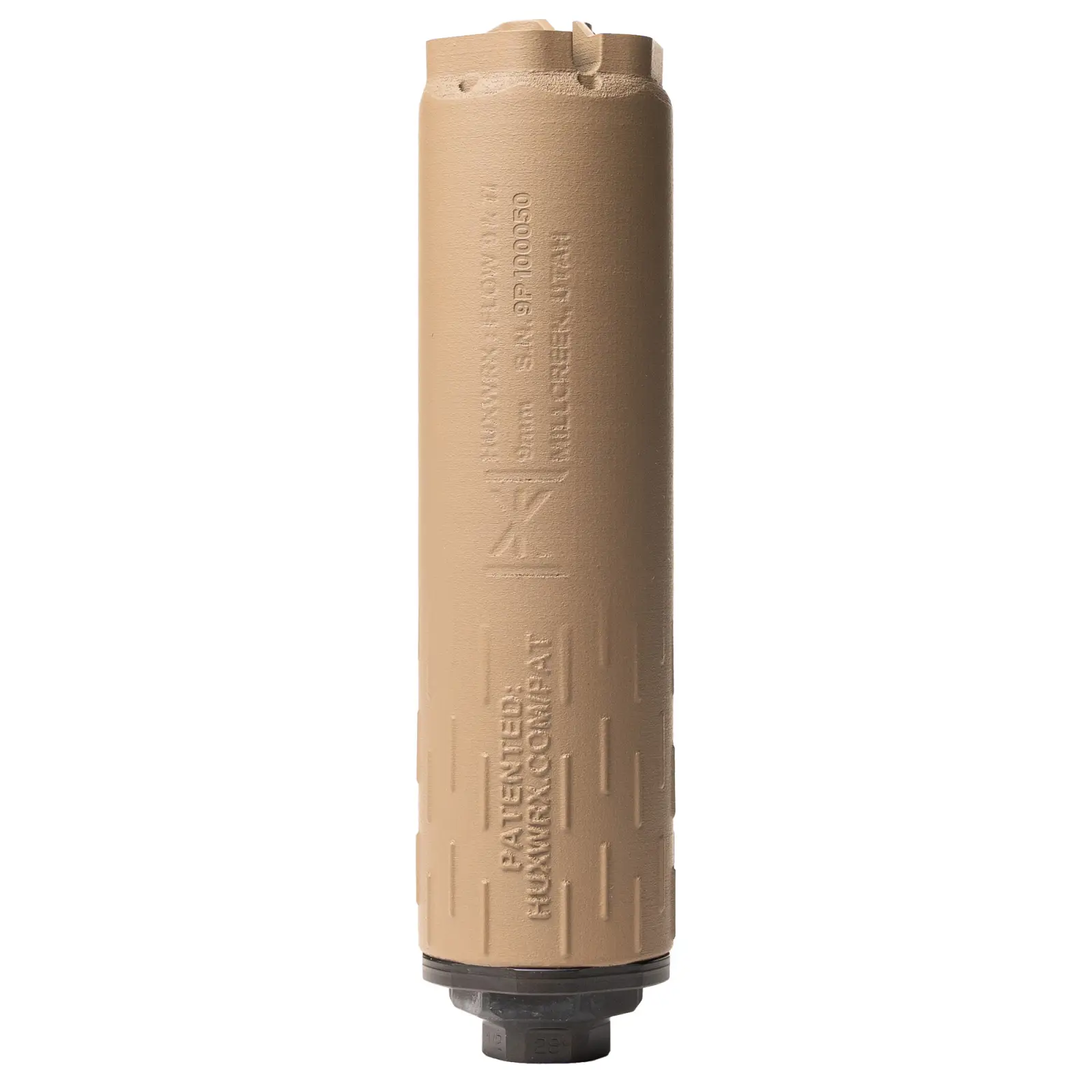 HuxWrx Flow 9K Ti Suppressor 9mm with 1/2x28 Booster FDE | Range USA