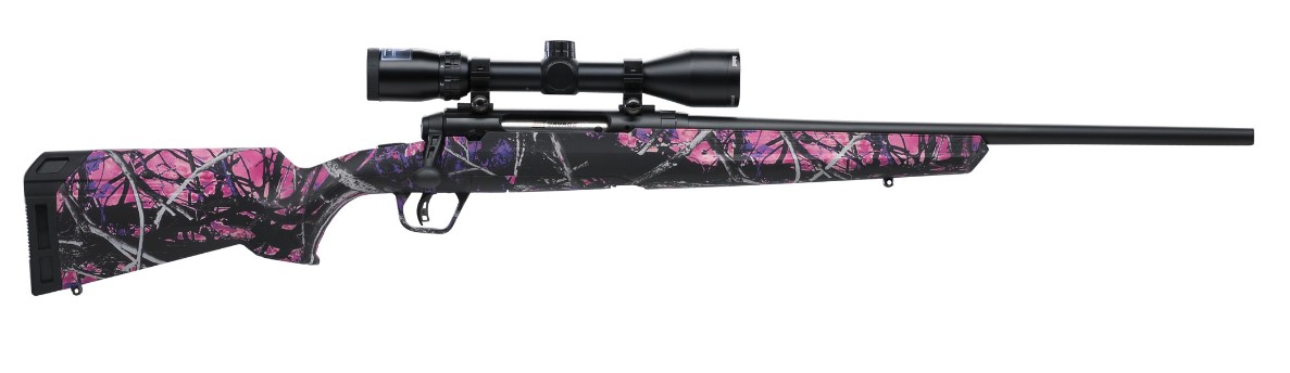 Savage Axis II Compact 243 Win 20in Barrel 4+1 Round Capacity Bolt-Action Youth Rifle Muddy Girl