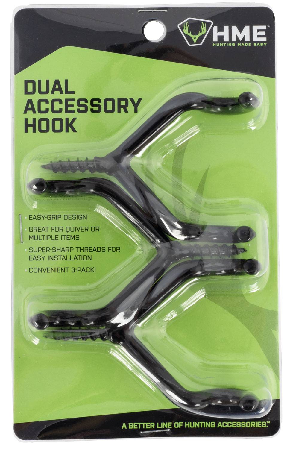 HME HMEDAH3 Accessory Hook Dual 3 Pack Range USA