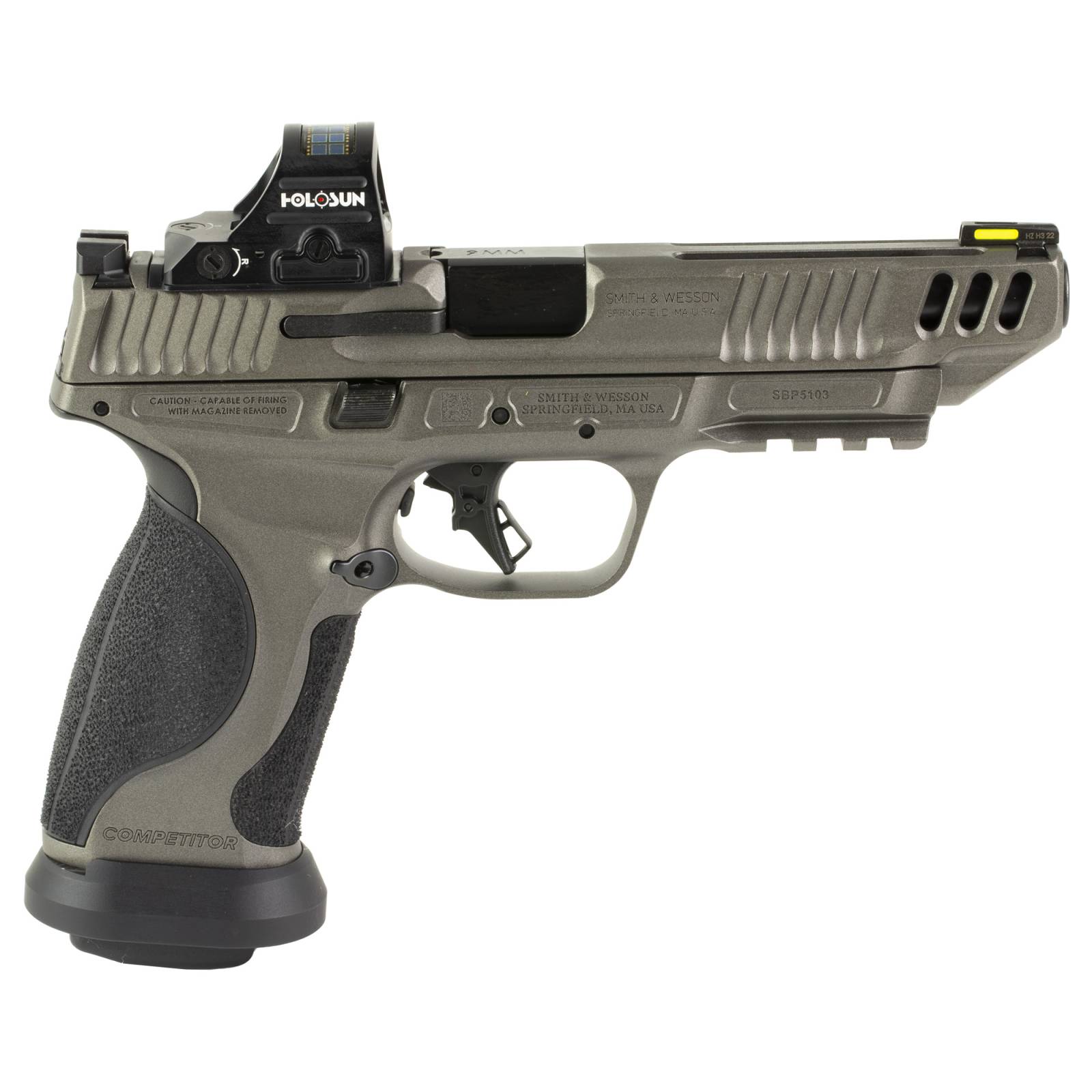 S&W PC M&P9 Competitor 9mm 5in 17+1 Tungsten Gray with Holosun 