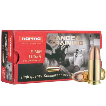 Norma Range & Training 9mm 147 Grain FMJ 50 Rounds